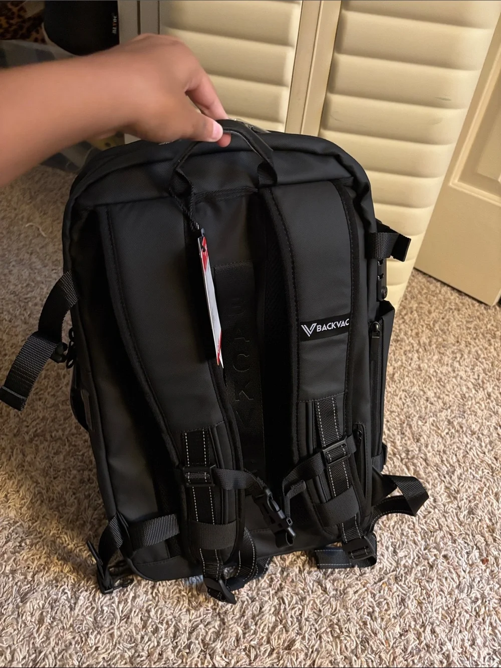 Minimalist Black Men's Waterproof Backpack